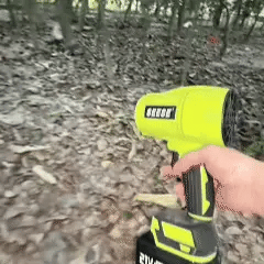 Zooxic Pro Air™ clearing dry leaves from a patio